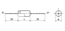 Схема, чертеж габаритных и установочных размеров конденсаторов электролитических К50-9