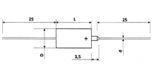 Схема, чертеж габаритных и установочных размеров конденсаторов электролитических К53-1