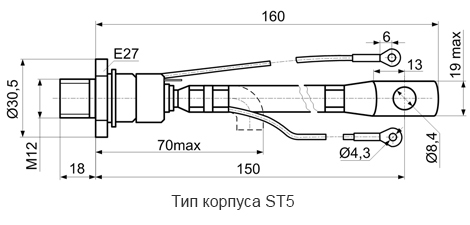 Размеры тиристоров ТБ251-100