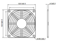 Чертеж и размеры решетки для вентиляторов 120х120