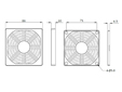 Чертеж и размеры решетки с фильтром для вентиляторов 80х80