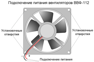 Схема подключения питания к вентилятору ВВФ-112