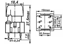 Схема кнопок серии ПКБ7-4, ПКБ7С-4