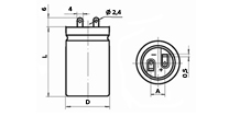 Схема, чертеж габаритных и установочных размеров конденсаторов электролитических К50-17