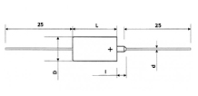 Схема, чертеж габаритных и установочных размеров конденсаторов электролитических К53-18