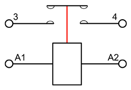 Электрическая схема коммутации контактора КМ-50Д-В