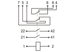 Электрическая схема коммутации контакторов КНЕ020, КНЕ120, КНЕ220, КНЕ320