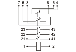 Электрическая схема коммутации контакторов КНЕ030, КНЕ130, КНЕ230