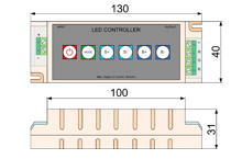 Размеры RGB контроллера LL-BCM12B светодиодной ленты