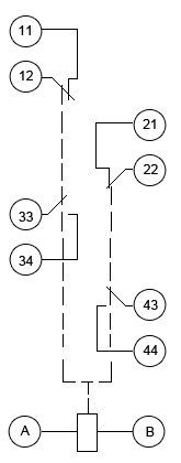 Схема электрическая принципиальная реле ПЭ-36 122, ПЭ-37 22