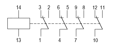 Схема электрическая принципиальная реле РЭС22