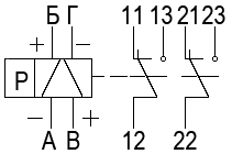 Схема электрическая принципиальная реле РПС45