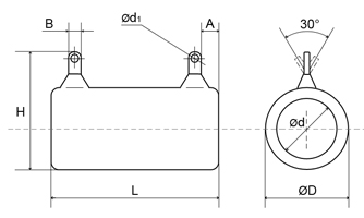 Габаритные и установочные размеры резисторов С5-35В