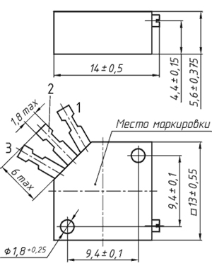 Габаритные размеры переменных резисторов СП3-39НА