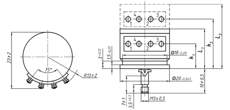 Габаритные размеры проволочных переменных резисторов СП5-21А