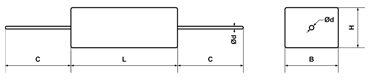 Габаритные и установочные размеры резисторов SQP