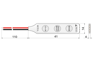 Размеры RGB контроллера R101-1 светодиодной ленты