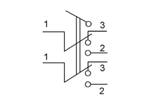 Схема коммутации тумблеров МТ3, МТ3В, МТД3, МТД3В