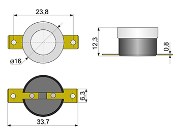Габаритные размеры термостатов серии KSD-301